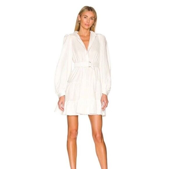 NWT Bardot The Mini Shirt Dress In Ivory LARGE - Picture 1 of 15